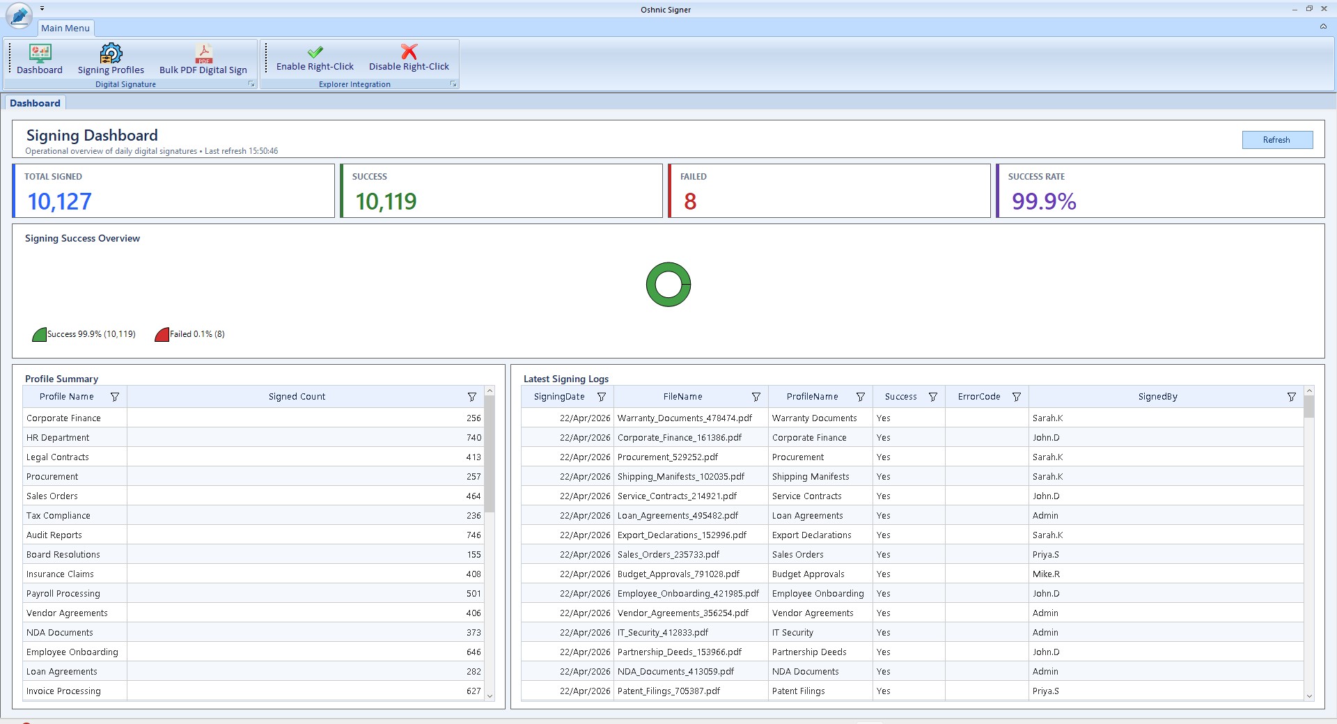 Bulk Digital Signature Software Features - BulkSigner.in